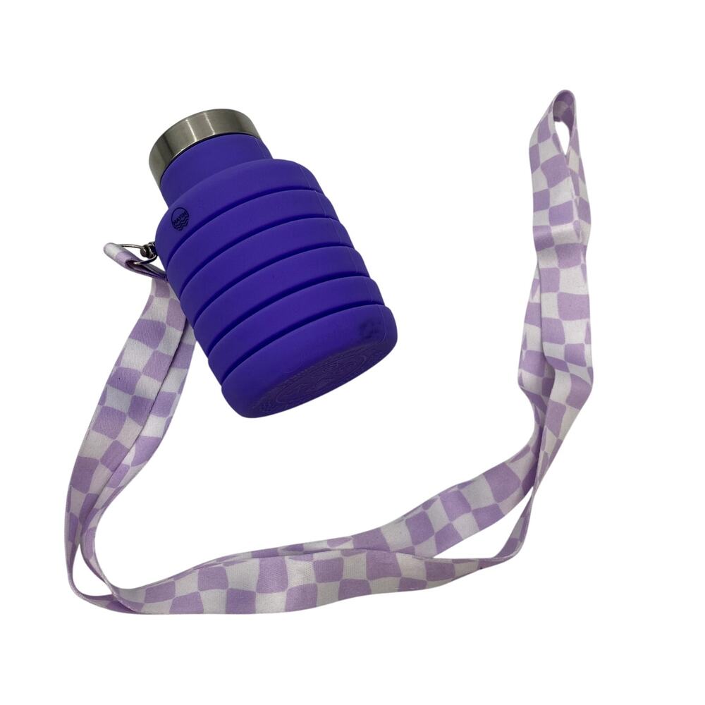mayim Purple collapsible water bottle + Lanyard